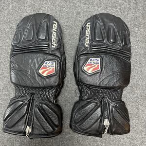 Reusch US Ski Team Leather Mittens Black Insulated Ski Gloves Size 9 M